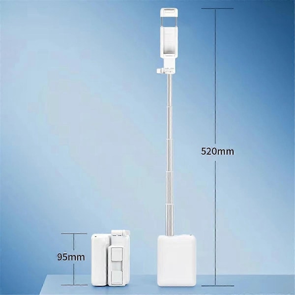 Mobiltelefon Bluetooth Kamera Selfie Stick Vlog Video Fokus Sort