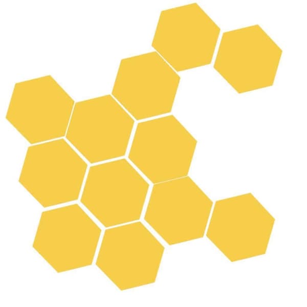 12 st Hexagonala Formade Plast 3D Spegeleffekt Väggdekaler Guld