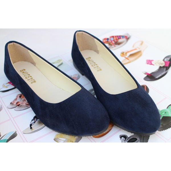 Enkeltsko med spiss hode flate lette dame flate sko for kvinner black blue 41