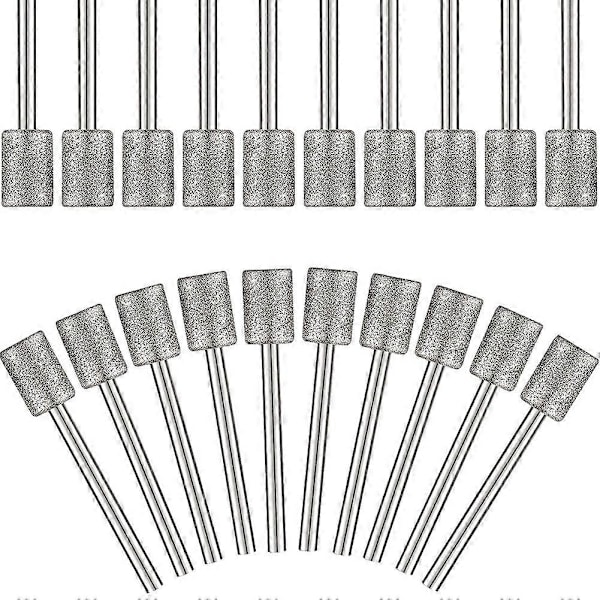 10 Stk. Diamantbor Diamantslibebor Hoved 1/8 Skaft 8mm Cylinderhoved Diamant til de fleste Rotar