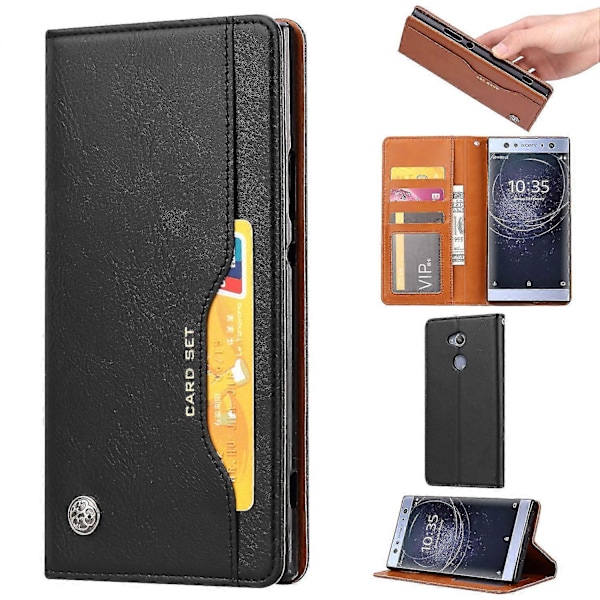 PU Läder Självabsorberande Plånboksfodral för Sony Xperia XA2