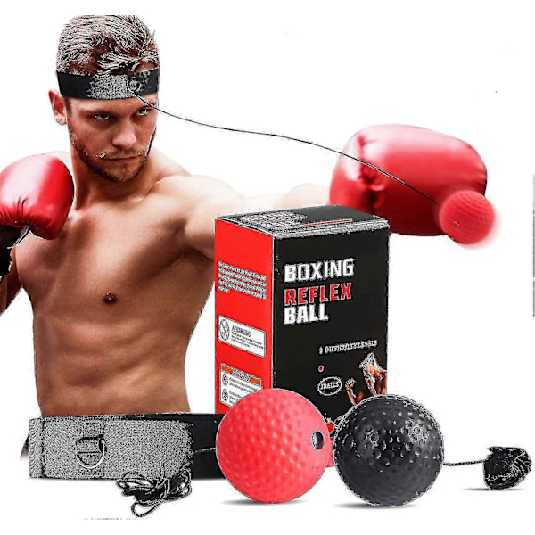 Bokse Refleks Træningsbolde, Speed Fitnessbold med Justerbart Hovedbånd