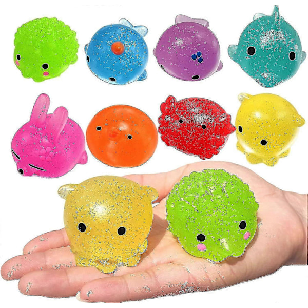 8 Stk. Jumbo Glitter Mochi Squishy Legetøj Squishy Dyr Stresslindring Børn Festartikler