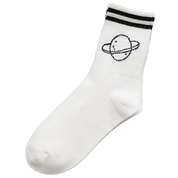 1 Par Dame Unisex Planet Striber Skateboard Crew Sokker Bomuld Par Casual