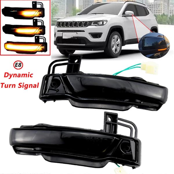 Scroll LED Dynamisk Blinklys Til Grand Cherokee WK2 Sidespejl Blinklys 2 stk