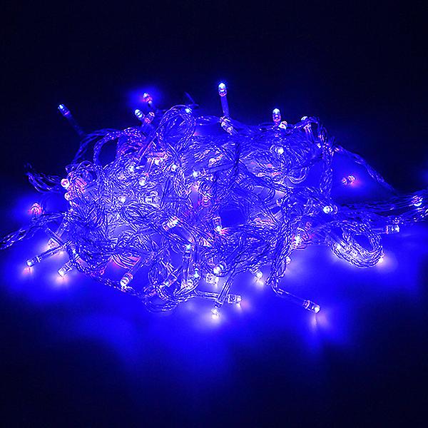 10m-100m Led Fairy String Lights Fest Bryllup Utendørs Innendørs juledekor Pærerekvisitter Blue EU Plug 20M 200LED