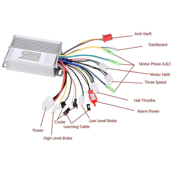 36v/48v 350w Elektrisk E-sykkel Scooter Børsteløs DC Motor Hastighetsregulator