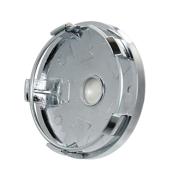 56mm Bilhjul Navkapslar Däckfälg Navkapsel Skydd Universal ABS Krom Silver 4 ST