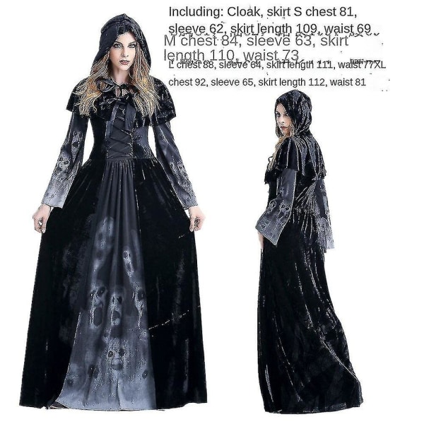 Hurtig forsendelse Real Shot Halloween Vampyr Kostume Par Døds Kåbe Dæmon Kostume Karakter Tøj Style 3 Xl