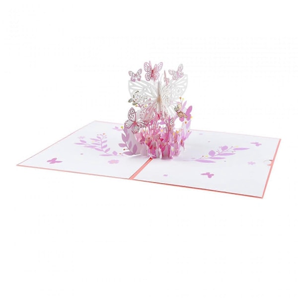 Fjärilsblomma Popup-kort, 3D-gratulationskort, unik present till damer och flickor, årsdag födelsedag