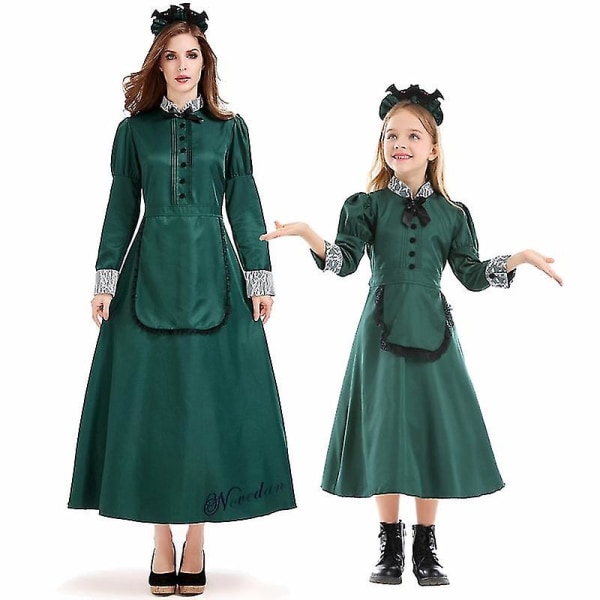Snabb leverans Howl's Moving Castle Cosplay Sofie Sophie Hatter Dress Baby Girls Dam Victorian Gothic Princess Dress Hat Vampyr Maid Costume Sophie Hatter Women xs