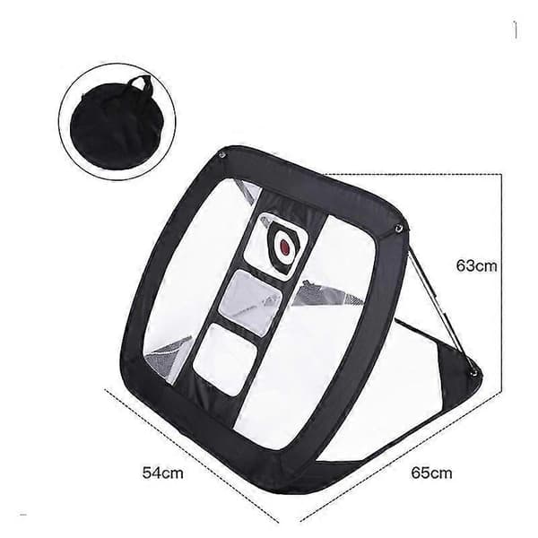 Golf træningsnet foldbart golfsystem træningshjælp tre-lags boldnet (sort) (santanxing) black