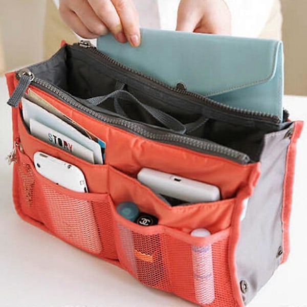 Reseorganisatör Insatsväska Canvas Stor Liner Dam Ny Kosmetikaväska Kvinnor Tote Hem/Bil Eco Matvaror Smink Tablet Förvaringspaket