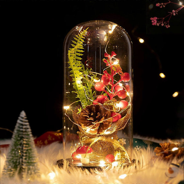 Kreativ julgransprydnad LED-ljus Dekorativ glasskärm för fest