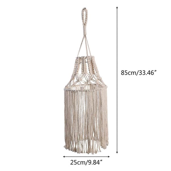 Boho Macrame Lampeskærm Hængende Vedhæng Vævede Kvaster Lysdæmper Gobeliner
