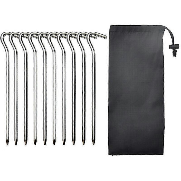 Teltplugger, plugger teltplugger, med oppbevaringspose, 10 stk teltplugger, aluminium teltplugger, 18cm
