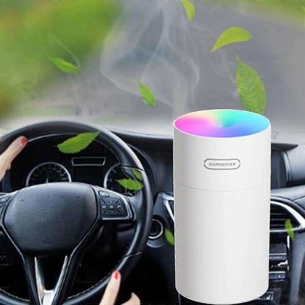 Farverig Mini Luftfrisker USB Ultralyd Auto Tågeproducent Luftfugter Diffuser