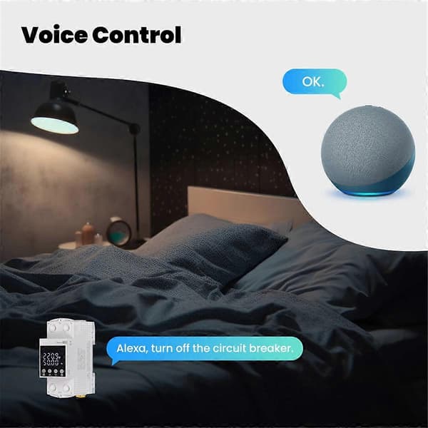 Tuya WiFi 80A Smart Strömbrytare med Appkontroll & Brandsäker