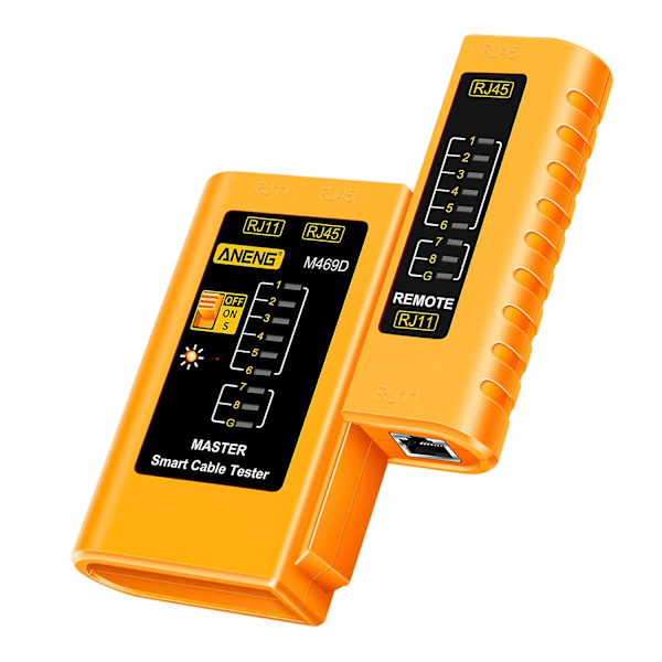 ANENG M469D Nettverkskabeltester Paringsinstrument for RJ11 RJ45 Telefonlinjer med LED-indikator