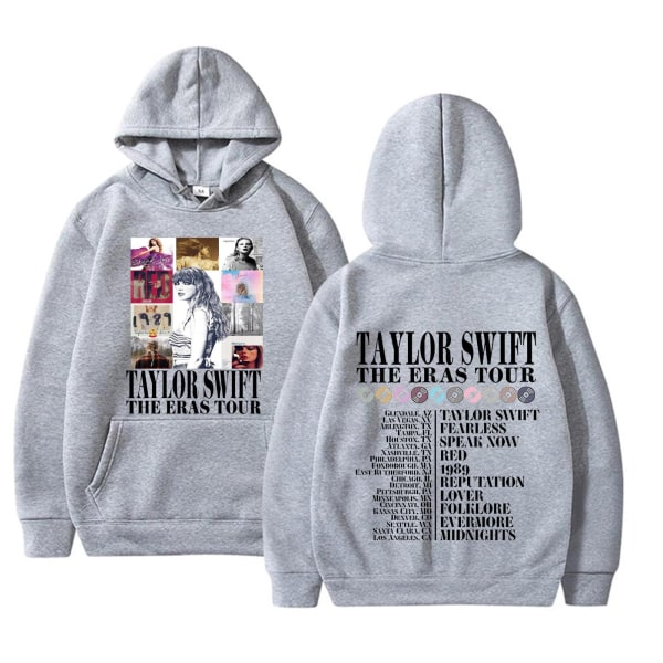 2023 julegave Taylor Swift Fans hættetrøje efterår og vinter Sweatshirt til mænd og kvinder julejakke light grey 3XL