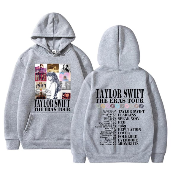 2023 julegave Taylor Swift Fans hættetrøje efterår og vinter Sweatshirt til mænd og kvinder julejakke light grey M