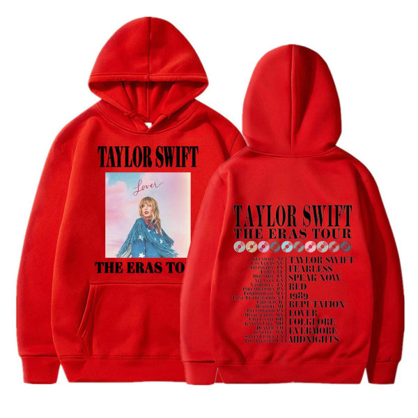 Taylor Swift theeras tour fan merchandise hettegenser for menn og kvinner red S