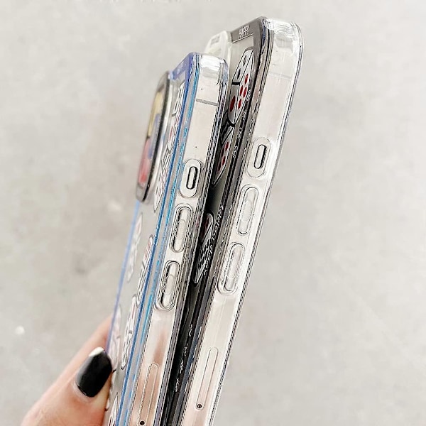 UBIUO Gennemsigtigt iPhone 12 Pro Max Cover Blød Silikone, Sødt Terning Held og Lykke Beskyttelsescover til Kvinder Firkantet Kant Slankt Pigeagtigt Telefon Cover Designet til i