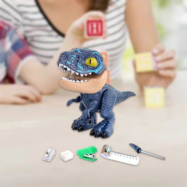 Pedagogisk DIY Demontering Dinosaurleker Skrivesaker 5 i 1 til Jul Blå
