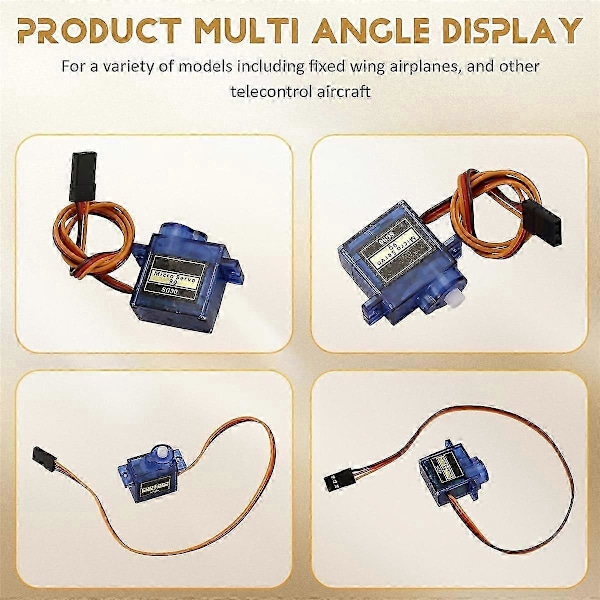 10 kpl SG90 9G mikroservo RC-lentokoneisiin, kiinteäsiipisiin lentokonemalleihin, kauko-ohjattaviin lentokoneleluihin