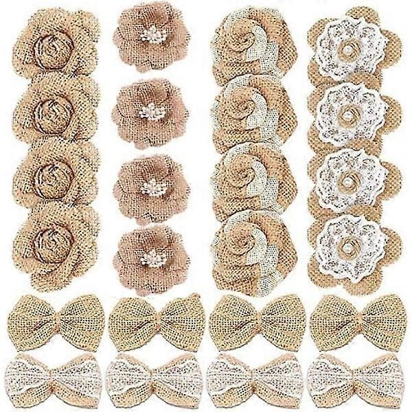 24 linneblommor, jutblommor, 6 designer