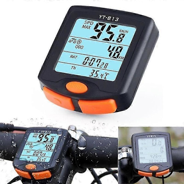 11,5*11*3cm langallinen pyörätietokone vedenpitävä pyörätietokone matkamittari taustavalaistulla LCD-näytöllä pyöräilyyn reaaliaikaisella nopeuden ja matkan seurannalla
