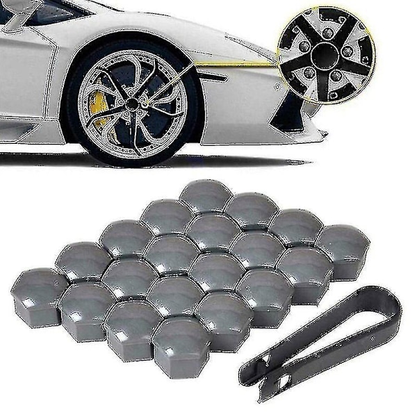 20 st 17mm/19/21mm Bilhjulsmutterkapslar ABS Auto Trim Däckhjul Mutter Skydd Skruv Bult Skyddskåpor