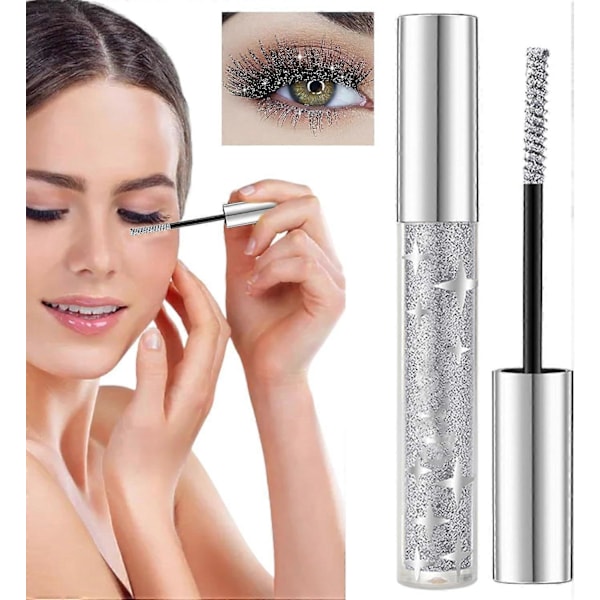 Glitter Mascara | Langtidsholdbar Krøllet Glitter Mascara | Space Diamond Mascara | Skys High Glitter Mascara Vandtæt & Svedafvisende