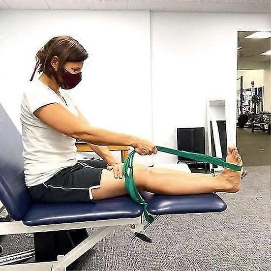 Icke-elastisk stretchrem Slitstark Multipel Loop Design Fysioterapi Stretchrem Yogarem för Män Kvinnor-Yvan green