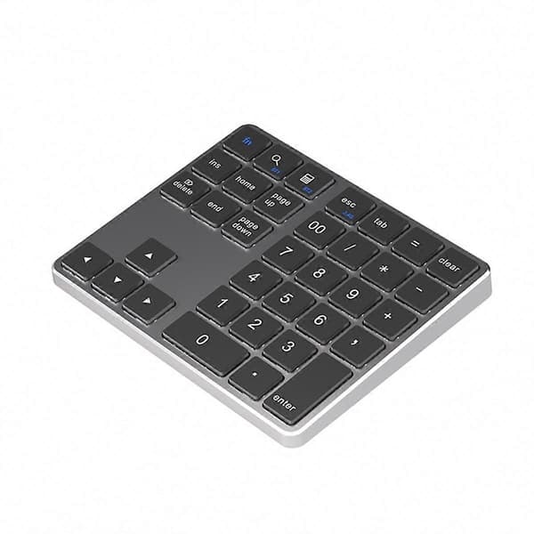 Kaksois-Bluetooth-numeronäppäimistö 2.4Ghz langaton näppäimistö harmaa