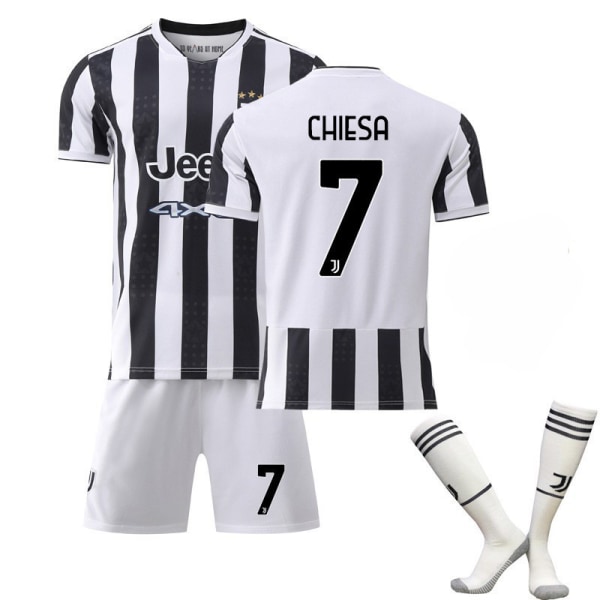 21-22 Ny Juventus hemmatröja dräkt nr 7 Vlahovic tröja nr 10 Dybala tröja NO.7 CHIESA 2XL