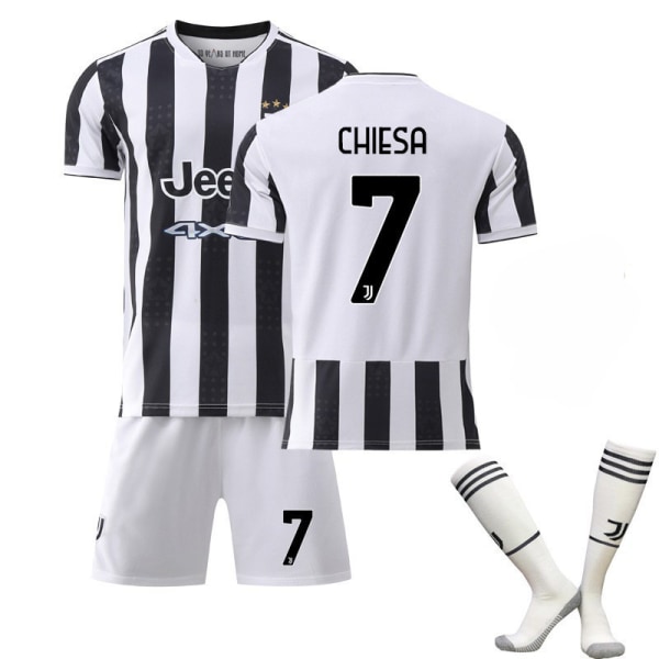 21-22 Uusi Juventus kotipelipaitasetti nro 7 Vlahovic paita nro 10 Dybala paita NO.7 CHIESA 22