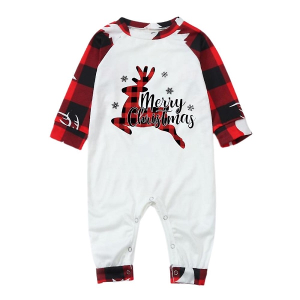 God jul Familie Matchende rutete reinsdyr Print Pyjamas Lounge Wear Baby 3-6 Months