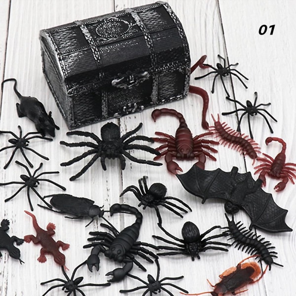 Spider Prank Toy Skremme Box Skattekiste Joke Toys Halloween style 3