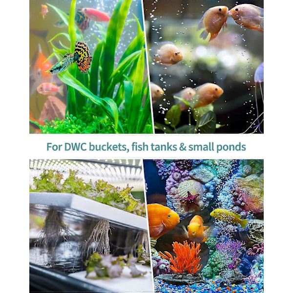 Akvarium Disk Bobler 4cm Boblefrigørelsesværktøj Rund Iltspreder til Luft Nanopumper Akvarier Små Damme og DWC Tanke, 4 Pakker