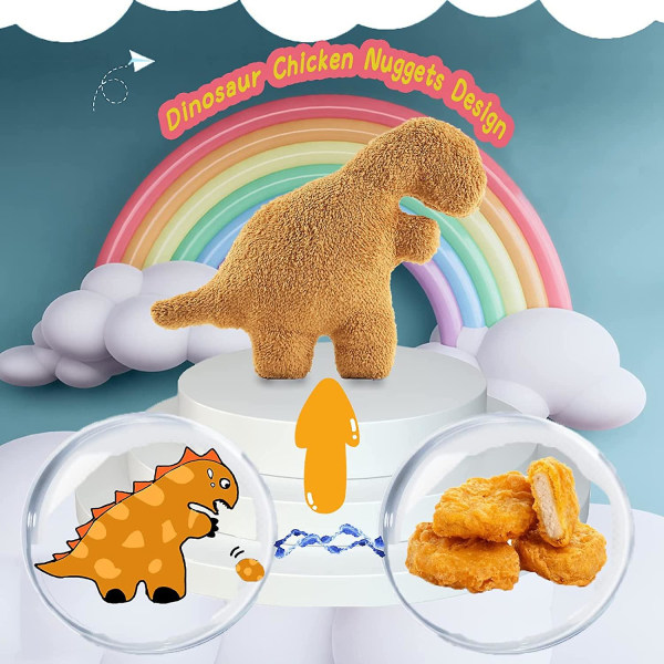 Dino Nugget Pude, Sød Dino Nugget Decor, Chicken Nugget Pude Plys til påske Fødselsdagspynt, Gave til børn Tyrannosaurus Rex