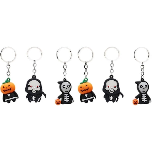 Halloween Nøglering Halloween Spøgelse Nøglering Hængende Vedhæng Nøgleringe Halloween Vedhæng Nøglering Spøgelse Nøglering 3d (6 stk., Sort)