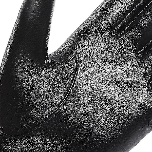 Mænds vinter læderhandsker Udendørs Ridning Vindtæt varm gedeskind Touch Screen varme handsker M
