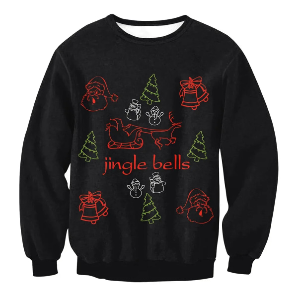 Ugly Christmas Genser Menn Dame Gensere 3D Morsom Søt trykt Julefest Julebursdag Gensere Unisex Gensere Topper style 10 3XL