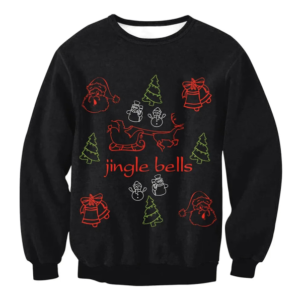 Ugly Christmas Sweater Herr Dam Tröjor 3D Rolig Söt printed Holiday Party Xmas Birthday Sweatshirts Unisex pullovers Toppar style 10 S