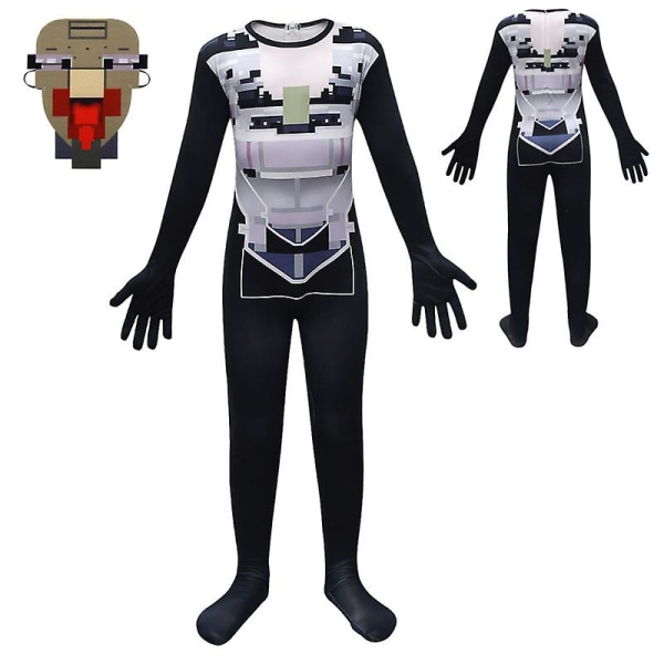 Skibidi Toalett Cosplay Kostym Tv Man Kamera Man Kostym Spel Skibidi Dop Ja Ja Ja Toalett Halloween Jumpsuit För Barn Presenter I 160