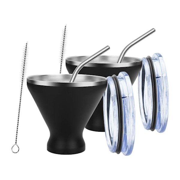 2 stk. Vinglas i rustfrit stål Margarita Tumbler 300 ml Multifunktionelle smagekopper Små tumblere til strandhusindflytning