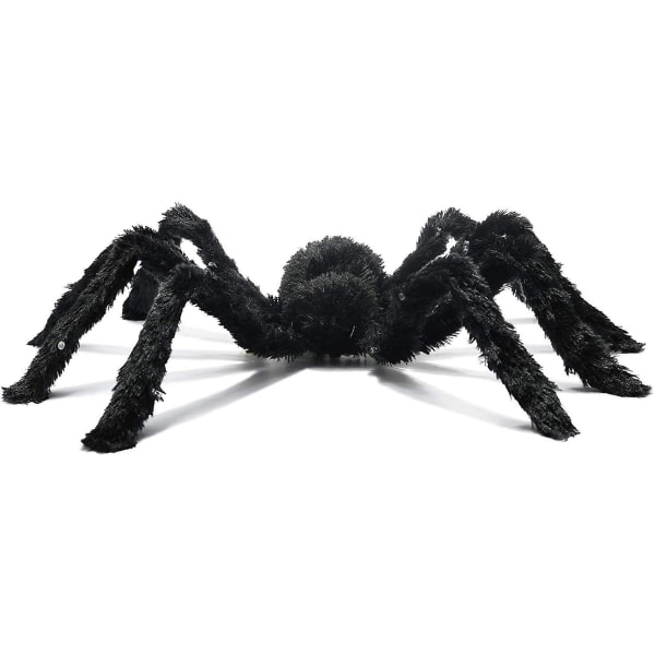 Lys op, sort behåret edderkop Tarantula til Halloween-dekoration, animeret edderkop med lys - Haunt-dekor Halloween-dekorationer Udendørs Indendørs, Adgang Purple Eyes