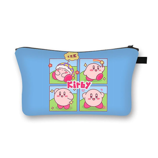 Kirby Cartoon Anime kosmetikkveske Firkantet utendørs multifunksjon reiseoppbevaringsveske Kvinner Toalettsaker Arrangør Jenter Bursdagsgave Kirby-13