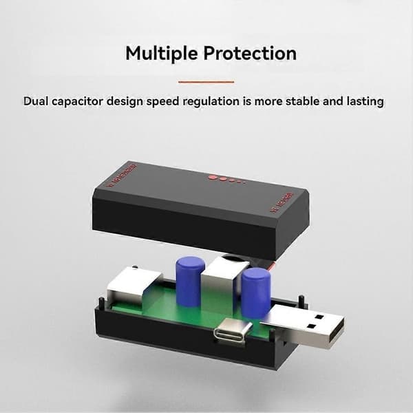 5W 5V Ventilator Hastighedsregulator Induktionshastighedsregulator med Afbryderbeskyttelse USB-interface Bærbar Telefonkøling Black